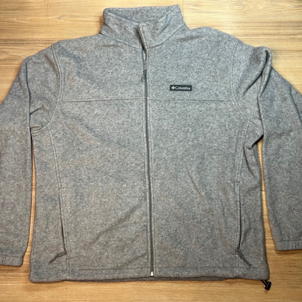 Columbia Mens Fleece Jacket Full Zip Pockets Gray XL